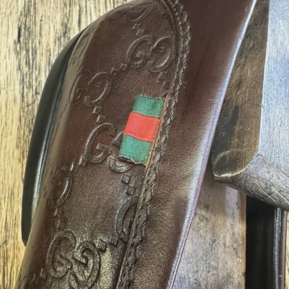GG Gucci Supreme Leather Loafers Drivers Sz 9 G / 10 US Made In ITALY Flaws main image 5